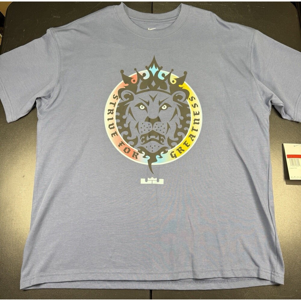 Nike LeBron Max90 Basketball Graphics T-Shirt Men's Size L Light Blue HJ3341-491
